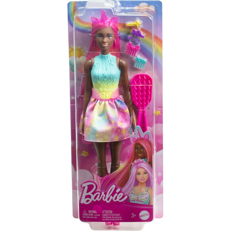 Barbie Unicorn Doll with 7 Inch Long Fantasy Hair Accessories for Styling Play