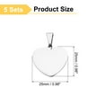 thumbnail image 2 of 5 Pack 25mm/0.98 Inch Heart Blank Stamping Tags, Metal Charm Dog ID Tags for Pet Name Tag Making Crafts Decoration DIY Pendants, Silver, 2 of 6