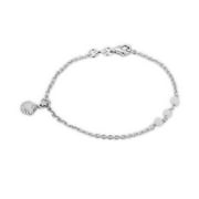 Vanbelle Sterling Silver Jewelry Dangling Seashell Bracelets with Beads and Rhodium Plated for Women and Girls