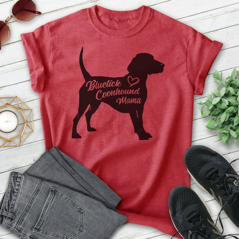 Bluetick Coonhound Mama Unisex Women s Shirt Bluetick Coonhound Hound Owner Funny Dog Mama Gift Heather Red Small