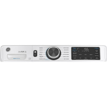 GE - 4.8 Cu Ft High-Efficiency Stackable Smart Front Load Washer w/UltraFresh Vent, Microban Antimicrobial & SmartDispense - White on white