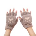 thumbnail image 2 of Wancir Soft Fuzzy Lined Flip Up Down Top Fingerless Mitten Gloves Cute Aesthetics Winter Warm Gloves Accessories, 2 of 2