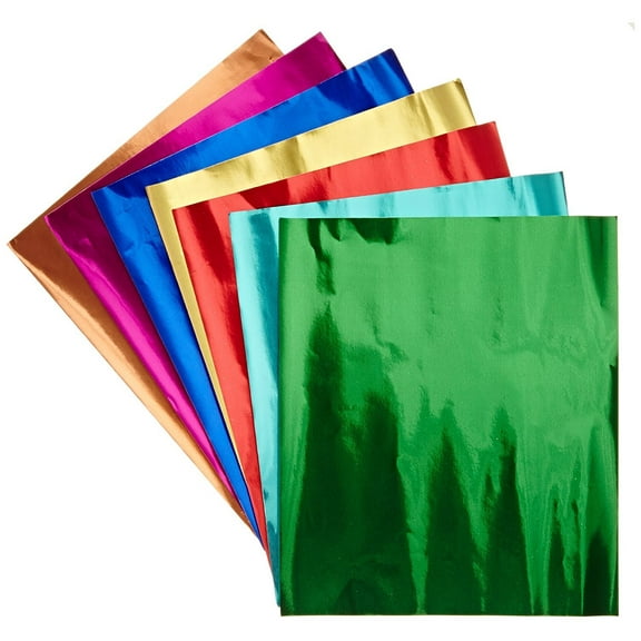 Hygloss Products Metallic Foil Paper Sheets - 8 Assorted Colors, 8 1/2 x 10”, 24 Sheets