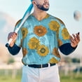 thumbnail image 5 of Hirioo Sunflowers for Men's Baseball T-shirt Shirts Short Sleeve Casual Summer Button Stretch T Shirts,Size S-4XL-Large, 5 of 7