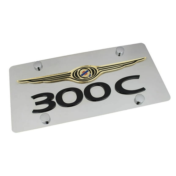 Chrysler Wing Dual Logo 300C License Plate (Chrome)