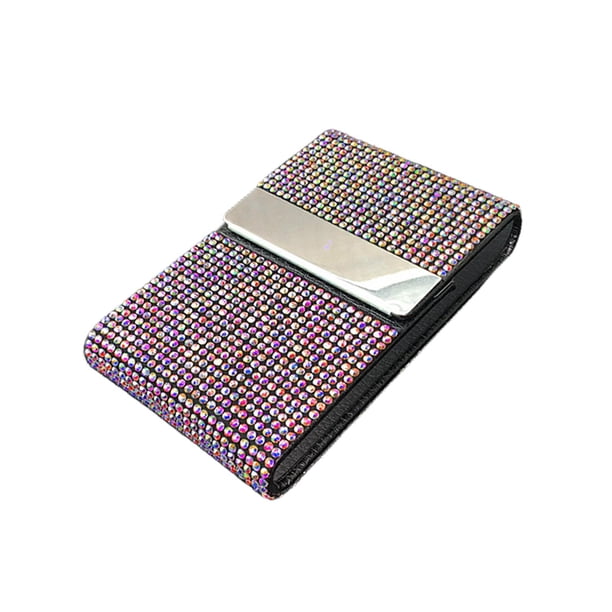 Tarjetero, con funda protectora de diamantes de imitación, portátil para tarjetas bancarias con Yuyangstore Titular de la tarjeta de identificación