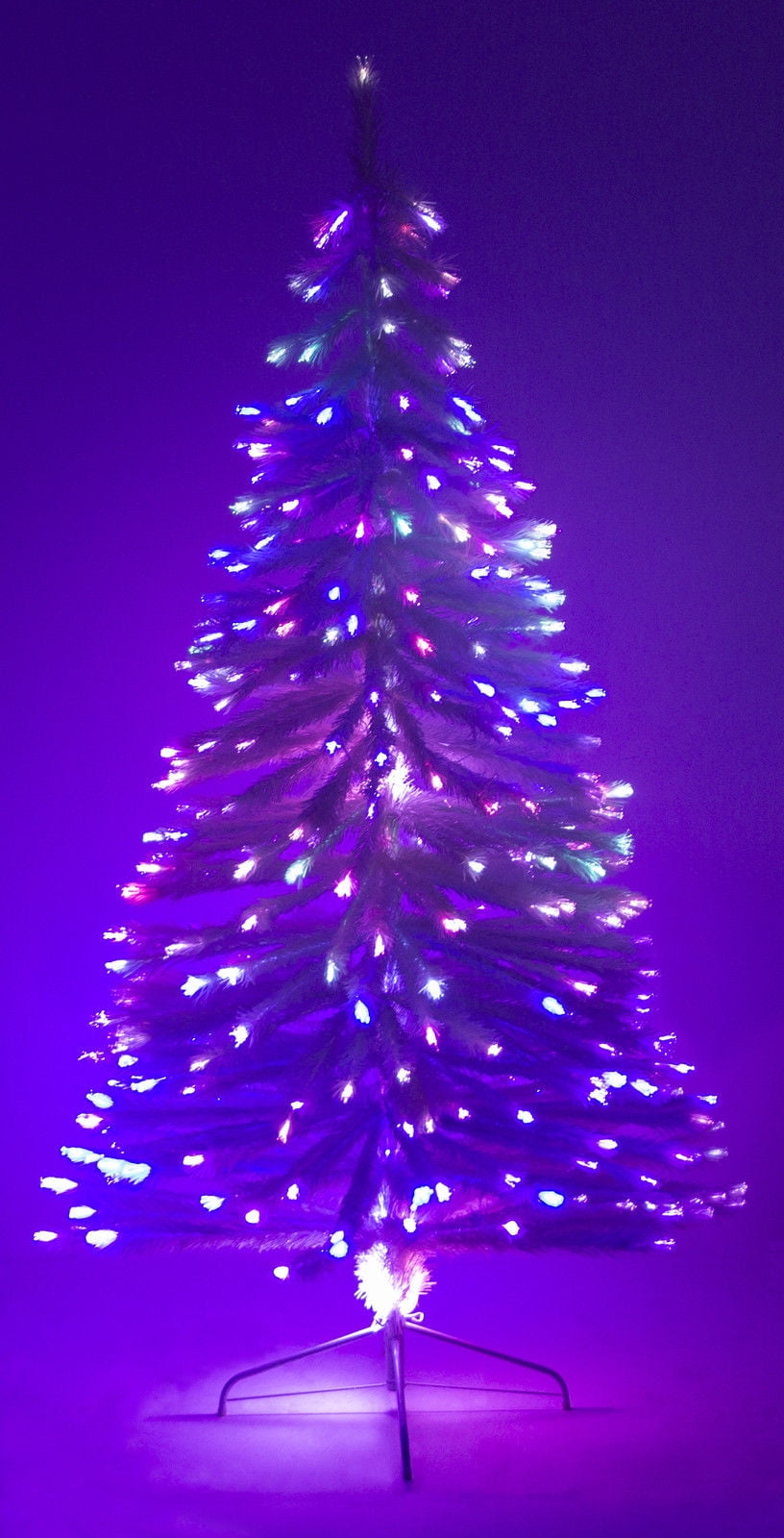 4' Ft White Artificial Holiday Christmas Tree w/ Fiber Optic Multi