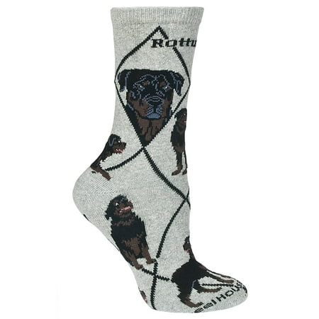 Wheel House Designs - Rottweiler Dog Grey Cotton Ladies Socks - Walmart.com