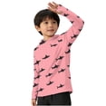 thumbnail image 2 of UVEASISHA Kids Pink Shark Print Hooded Rash Guard UPF 50+ Quick Dry Long Sleeve Swim Shirt for Boys Girls Ages 5-15 Watermelon Red 130, 2 of 6