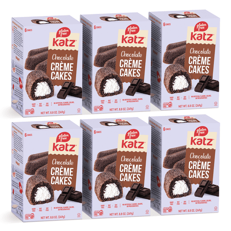 Katz Gluten Free Creme Cakes – Chocolate |Gluten Free Dairy Free Nut Free Soy Free Kosher | (6 Pack 8.8 Ounce Each)