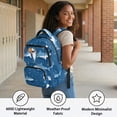thumbnail image 5 of HUIACONG Basketball Shark Blue Kids School Backpack for Boys Girls Age 5-16, Multi Pocket Water Resistant Bookbag with Adjustable Cushion Straps, Lightweight Large Capacity Daypack for School Travel, 5 of 7