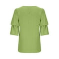 thumbnail image 6 of Patlollav Womens Summer T-Shirts Double Puff Sleeve Blouses Summer Half Sleeve Dot Tops Blouse, 6 of 6