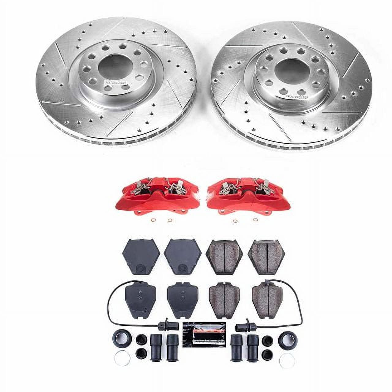 PowerStop Front Z23 Evolution Sport Brake Pad and Rotor Kit with Red Powder Coated Calipers Fits: AUDI Select Models KC948