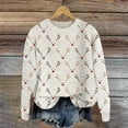 thumbnail image 2 of TIANZEN Womens Fair Isle Sweater Crewneck Long Sleeve Knitted Pullover Fall Winter Loose Sweater Tops Light Jacket Women Drawstring Zip up Jacket, 2 of 4