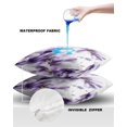 thumbnail image 4 of Pack of 2 Outdoor Pillow Covers, Hand Drawn Purple Flower Pattern Waterproof Square Throw Pillowcase Cushion Decorative Pillow Covers for Couch Patio Tent, 18x18 in, 4 of 6
