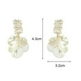 thumbnail image 6 of Mightlink 1 Pair Women Hanging Earrings Flower Tassel Butterfly Decor Cubic Zirconia Electroplated Ear Decoration Jewelry Lady Prom Huggie Earring Party Dangle Earrings, 6 of 7