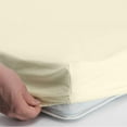 thumbnail image 3 of 4 Piece Cot Sheet Set, RV Bunk Sheet Set, 400 Thread Count, 100% Egyptian cotton, Extra Soft and Luxury, 16" Inch Deep Pocket - 39 x 75 Twin Size- Ivory Solid, 3 of 5