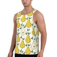 thumbnail image 2 of Workout Tank Tops for Men - Cute Pear Mint Green Leaves Quick Dry Sleeveless Muscle Shirts for Men with Running, 2 of 5