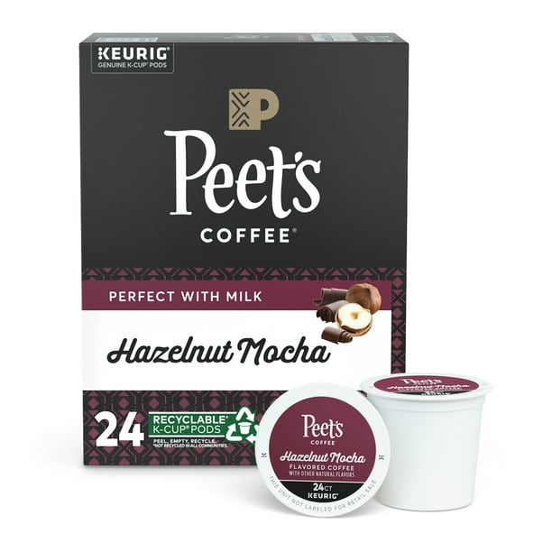 Peet's Coffee Flavored KCup Pods, Hazelnut Mocha (24 Count) Single