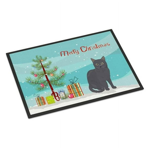 Carolines Treasures CK4777MAT 18 x 27 in. Nebelung Cat Merry Christmas Indoor or Outdoor Mat