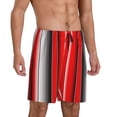 thumbnail image 2 of Cauagu Red Black and White Serape Blanket Stripes Print Pajama Bottoms for Men Sleep Pajama Shorts Elastic Waistband Sleep Pajama Short Men's PJ Shorts-3X-Large, 2 of 6