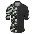 thumbnail image 4 of Cloudstyle Men's Casual Printed Turn Down Collar Long Sleeve Shirt - Lightweight, Anti-Pilling & Wrinkle-Resistant, 4 of 10