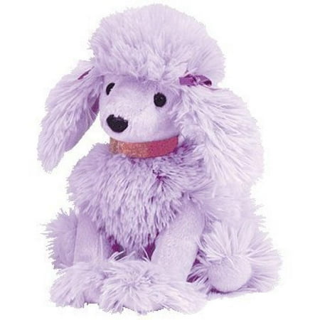 Toy Poodle Dog - 1 X Ty Beanie Babies - Demure Purple Poodle Puppy Dog