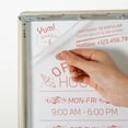 thumbnail image 6 of M&T Displays Curved Menu Board, 8.5x11 Inch Pedestal Sign Holder with 8.5x11 Inch Brochure Holder White Pearlic Floor Standing Aluminum Front Loading Easy Open Poster Message Advertisement Post, 6 of 7
