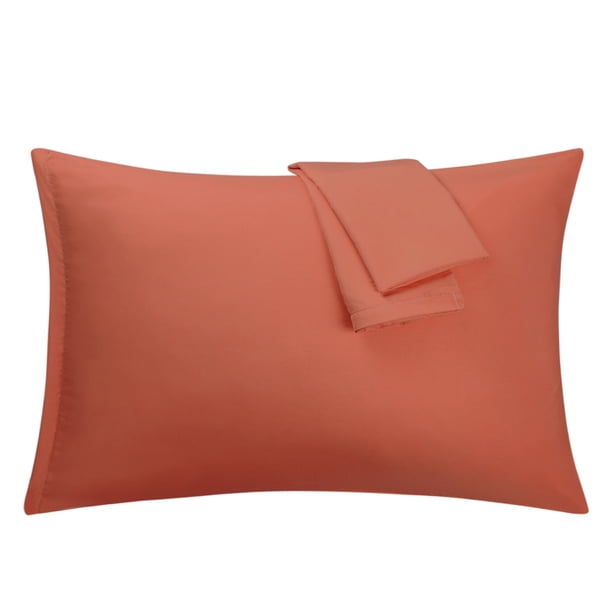 Funda de Almohada de Microfibra uxcell Juego de 2 Fundas Almohadas con Cremallera Naranja 36x51cm