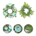 thumbnail image 4 of Valentine's Day Artificial Flower Candle Ring, Rose Candle Wreath Centerpiece for Wedding Table Decor, Floral Garland Candle Holder for Romantic Party Atmosphere and Home Decorations, 4 of 9