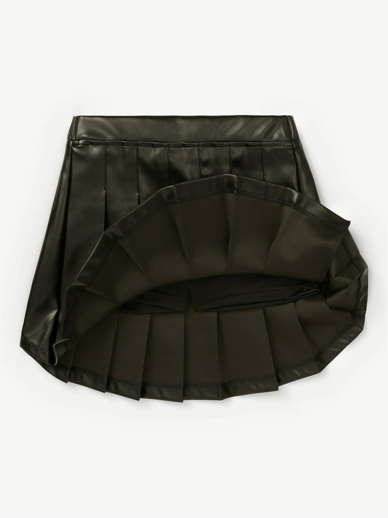 Faux skirt pleated trousers スラックス Justice Girls Pleated Pleather Skirt, Sizes Xs-Xlp - Walmart.com