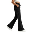 thumbnail image 6 of Kvture Womens Casual Loose Drawstring Elastic Waist Wide Leg Lounge Pants Lightweight Baggy Sweatpants Joggers with Pocket Black Pant L, 6 of 7