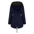 thumbnail image 3 of LIBRCLO Puffer Jackets for Women Warm Long Sleeve Long Winter Coats with Hood Comfy Solid Color Zipper Outdoor Fashion Crew Neck Jackets with Pockets, 3 of 5