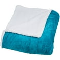 thumbnail image 3 of Somerset Home Floral Etched Fleece Blanket with Sherpa, 3 of 4