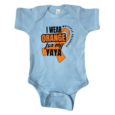

Inktastic I Wear Orange For My Yaya Multiple Sclerosis Awareness Gift Baby Boy or Baby Girl Bodysuit