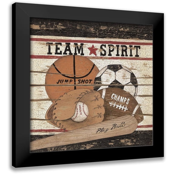 Spivey, Linda 12x12 Black Modern Framed Museum Art Print Titled - Team Spirit