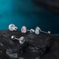 thumbnail image 4 of DESIGNICE Hypoallergenic Titanium Screw-On Flat Back Stud Earrings with Rose Cut Cubic Zirconia – Implant Grade Titanium Earrings for Sensitive Ear Women, 4 of 6