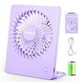 thumbnail image 1 of TriPole Mini ventilador de escritorio portátil, ventilador pequeño ultra silencioso recargable, ventilador de viaje personal de 4,5 pulgadas con inclinación de 180°, plegable y 3 velocidades ajustable, 1 of 5