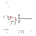 thumbnail image 3 of Auriga Fine Jewelry 925 Sterling Silver Multi-color Enameled Unicorn Mini Post Stud Earrings for Women, 3 of 5