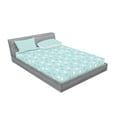 thumbnail image 2 of Ambesonne Blue Fitted Sheet & Pillow Sham Set, Raindrops Cartoon, Full, White and Blue, 2 of 2