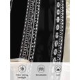 thumbnail image 6 of Sheer Curtains 45 Inch Length, Black Boho Semi Sheer Curtains Light Filtering Window Treatment, Vintage Abstract Striped Geometric Motifs Privacy Voile Drapes for Living Room Bedroom 52x45 Inch, 6 of 7