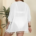 thumbnail image 5 of Women's Mesh Cover Up, See Through Blouse Sheer Short Sleeve Top, Round Neck Net Shirt for Layering, 5 of 5