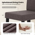 thumbnail image 6 of Giantex Dining Chairs Set of 2, Fabric Upholstered Armless Kitchen Side Chairs, Mid-century Modern Accent Parson Chairs, Brown, 6 of 9