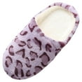 thumbnail image 3 of Women's Fuzzy Fleece House Comfort Slippers, Furry Faux Fur Lined Bedroom Shoes, Cozy Indoor Slide, 3 of 5