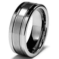 thumbnail image 2 of Metal Masters 8mm High-Polish Matte Finish Mens Tungsten Ring Wedding Band, 2 of 8