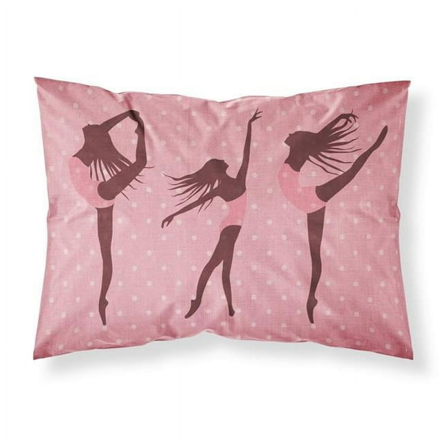Carolines Treasures BB5378PILLOWCASE Dancers Linen Pink Polkadots Fabric Standard Pillowcase