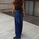 thumbnail image 3 of Pantalones vaqueros de pierna ancha for mujer, de talle bajo, holgados, pierna recta, pantalones de mezclilla for novio, pantalones vaqueros sueltos casuales, estilo niña Y2K, 3 of 6