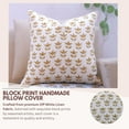 thumbnail image 5 of Hand Block Print Off-White linen Pillow Cover By Fabdivine for living room, 26X26, 7 Patti, 5 of 7