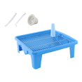 thumbnail image 2 of perfeclan Toilet with Screen Grille, Dog Potty And Drain Pipe for Indoor Porch , Blue, 46.6cmx45.6cmx16cm, 2 of 9