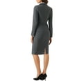 thumbnail image 4 of INSPIRE CHIC Women's Suit Sets Long Sleeves Blazer and Pencil Skirt Two Pieces Work Outfits 2XL Dark Gray, 4 of 7
